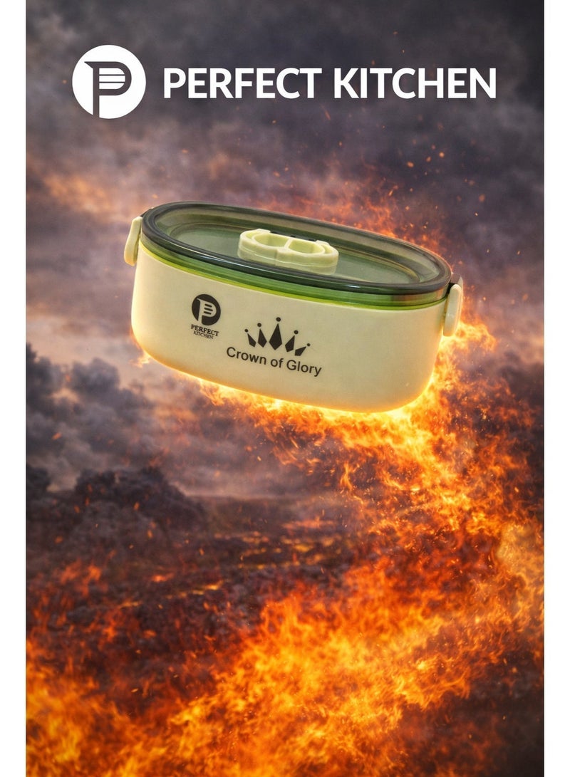 PERFECT KITCHEN lunch box - Single layer-750ml-green - Image 1